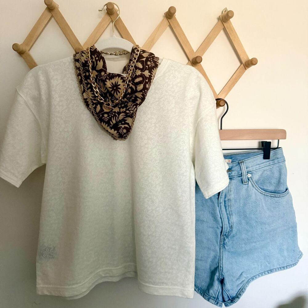 Basic white short sleeve top summer
